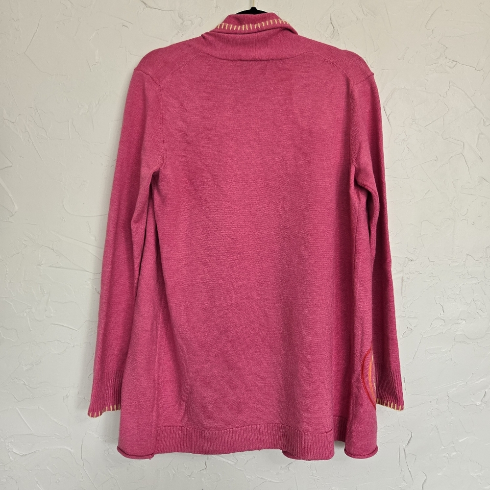 XOKR Kerri Rosenthal Heart Pink Yellow Open Sweater, S - Picture 4 of 9